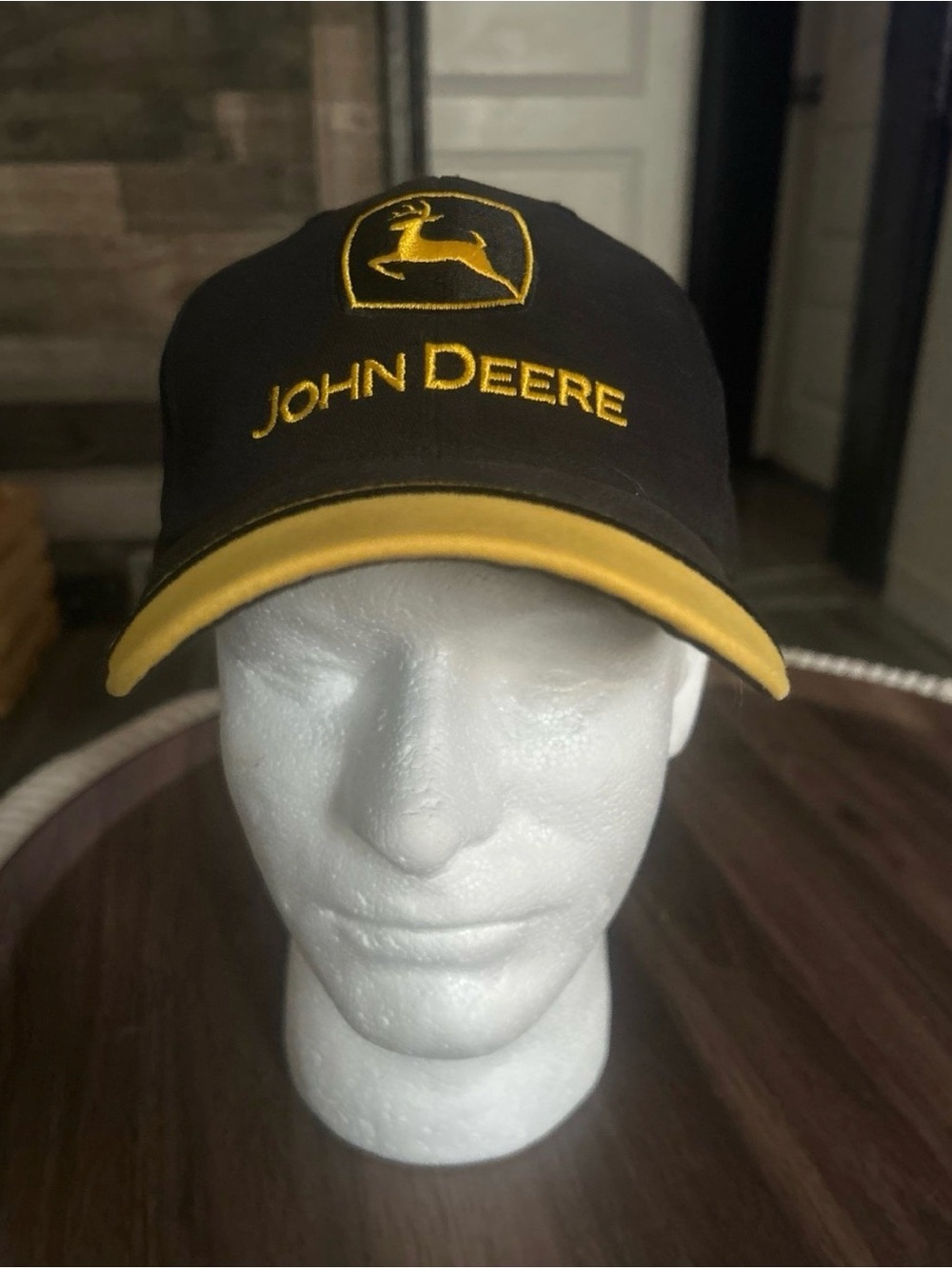 John Deere Black and Yellow Embroidered Logo Baseball Hat